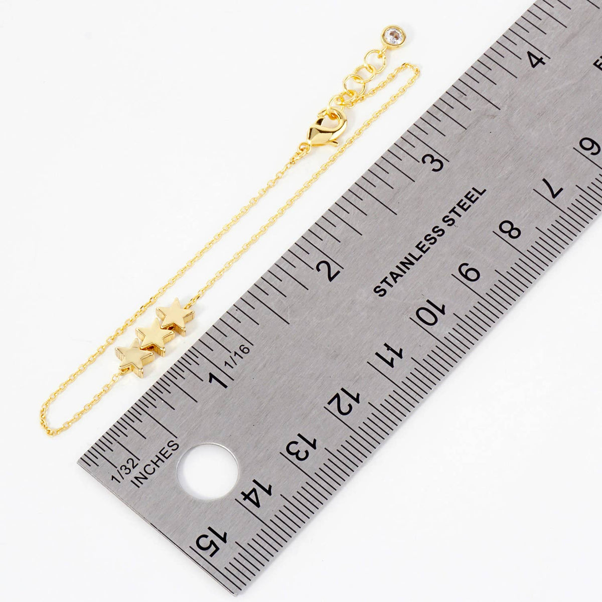 Celestial-Theme 5mm Three-Star Chain Bracelet