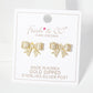 Pave-Set 17mm Bow 18K-Gold-Dipped Stud Earrings