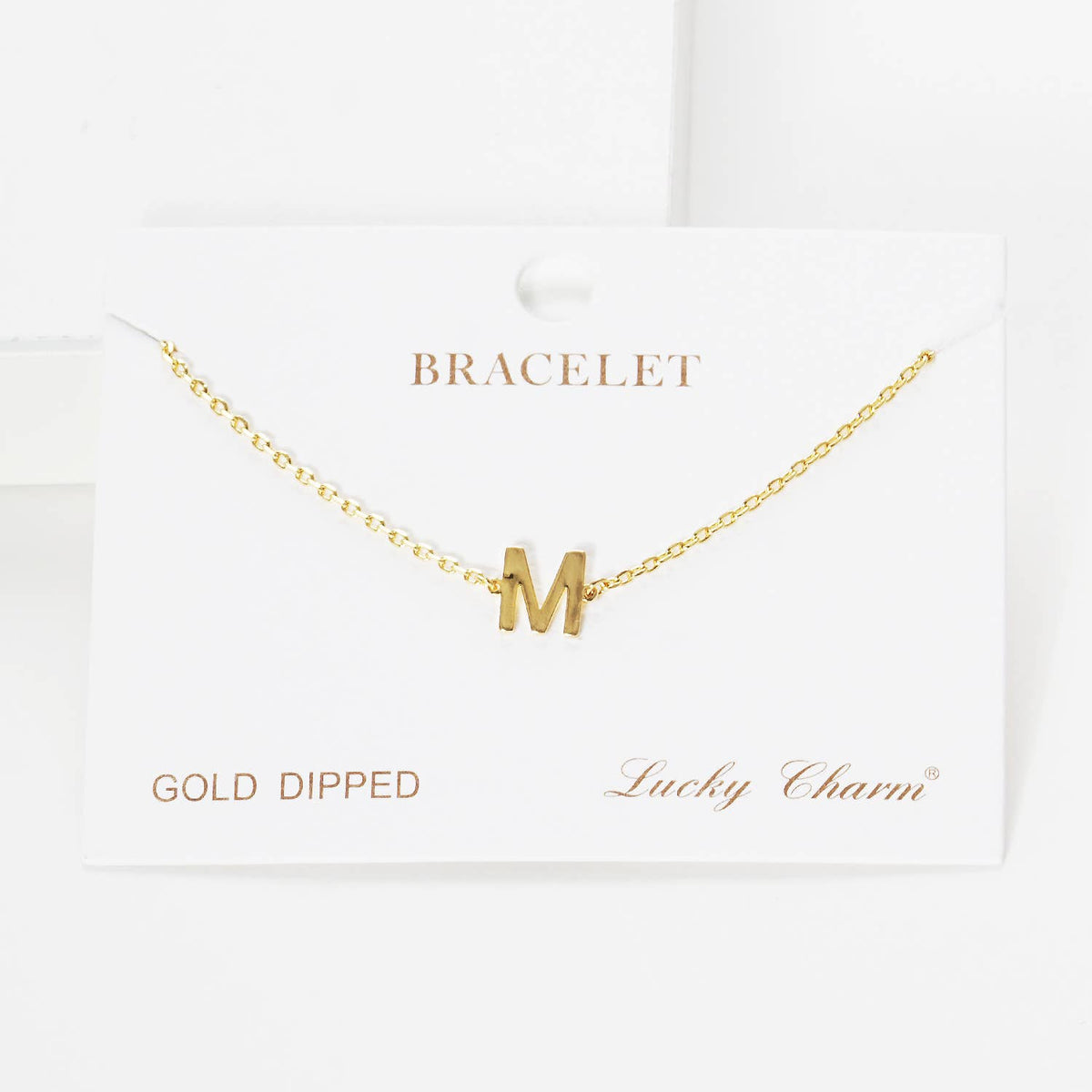 Gold Plated Initial Letter Bracelet