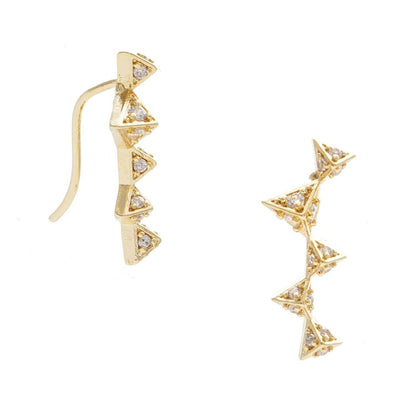 Gold Plated Triangle Ear Climber Earrings