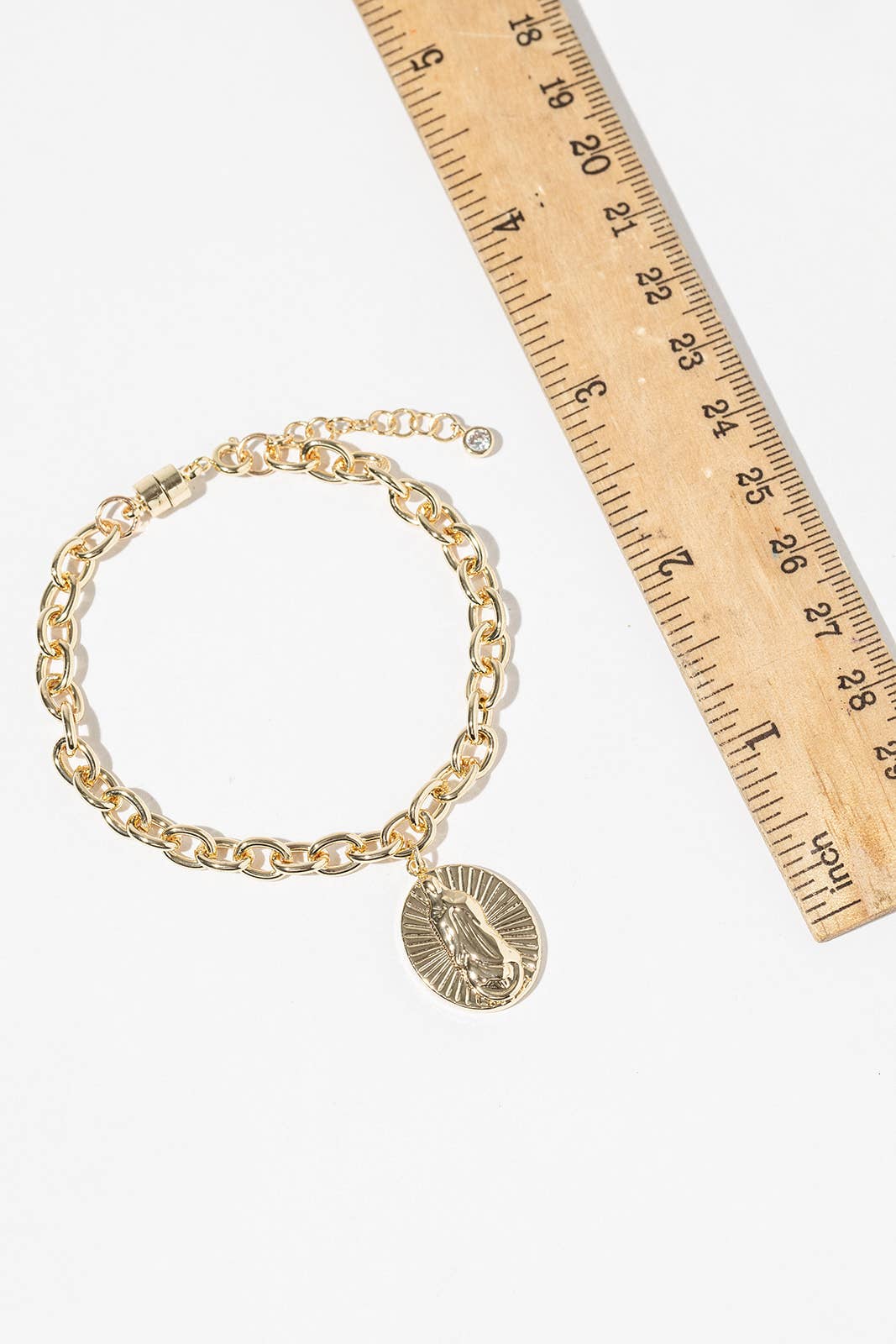 Miraculous Medal Magnetic Clasp Chain Bracelet
