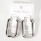 Polished Brass Hollow Rectangle Tube Hoop Earrings
