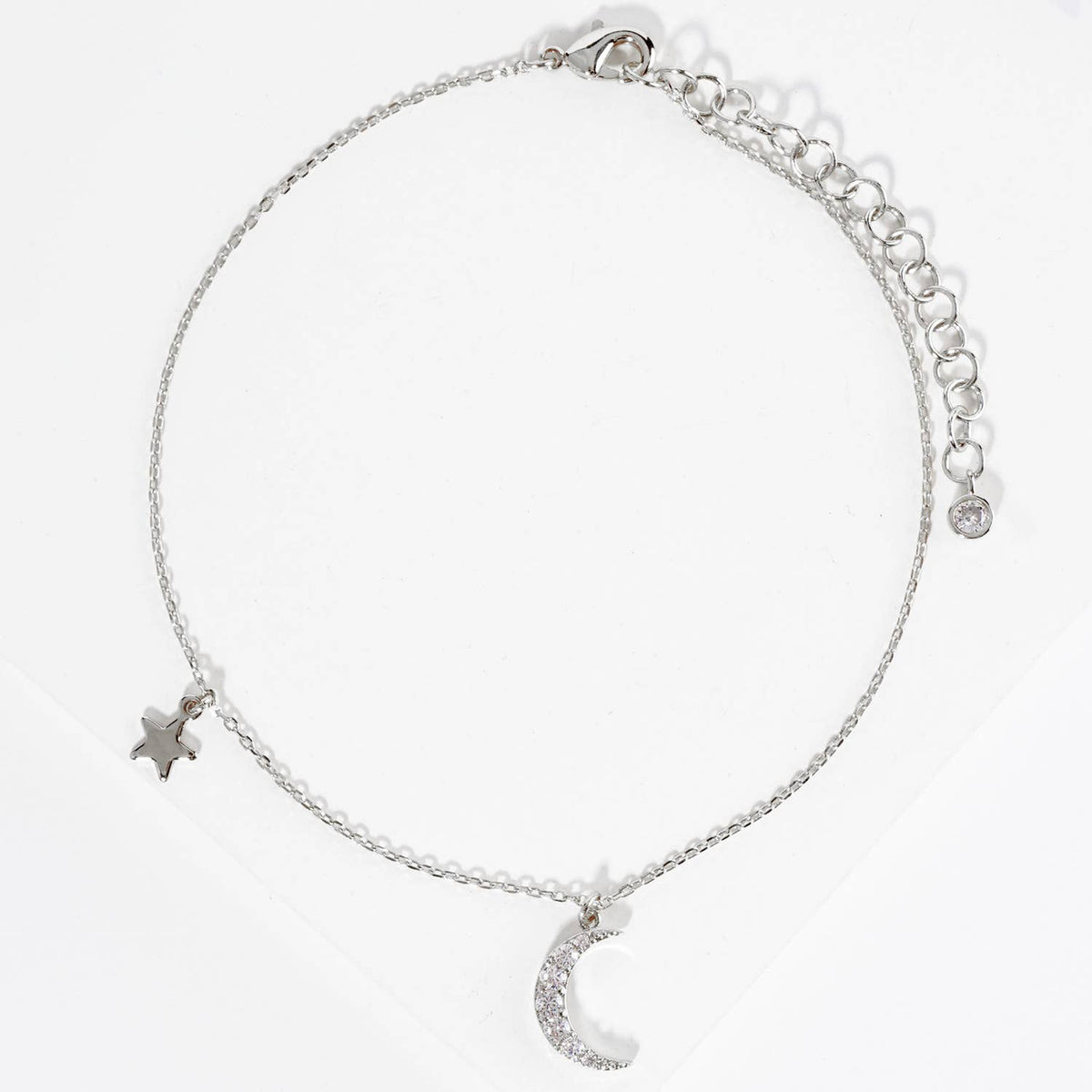 Celestial Moon & Star Dainty Charm Anklet