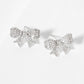 Pave-Set 17mm Bow 18K-Gold-Dipped Stud Earrings