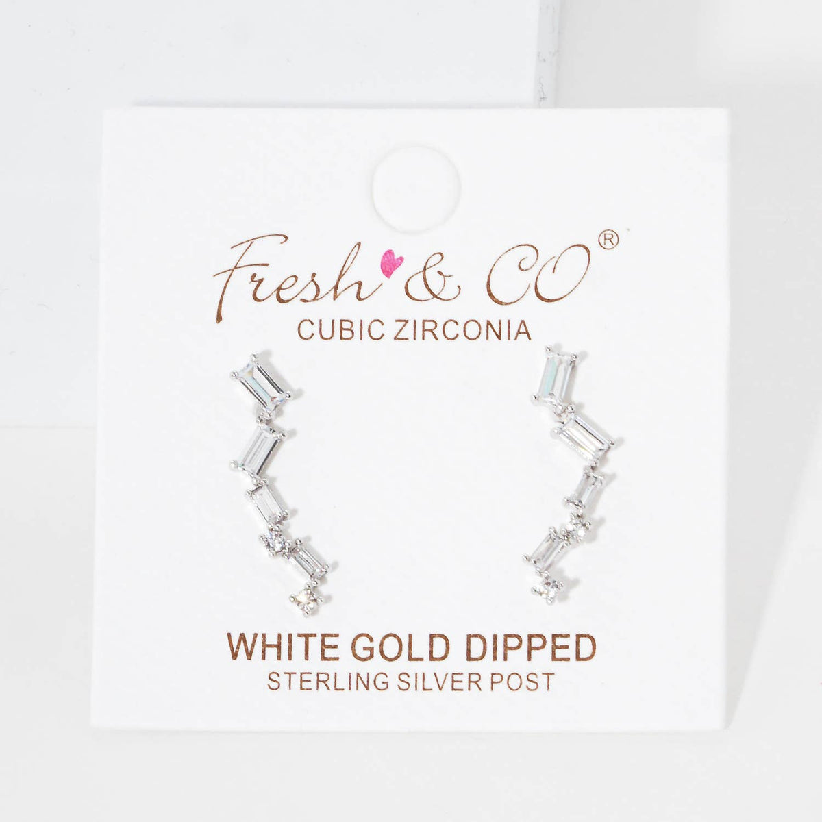 Cubic Zirconia Baguette Ear Crawler
