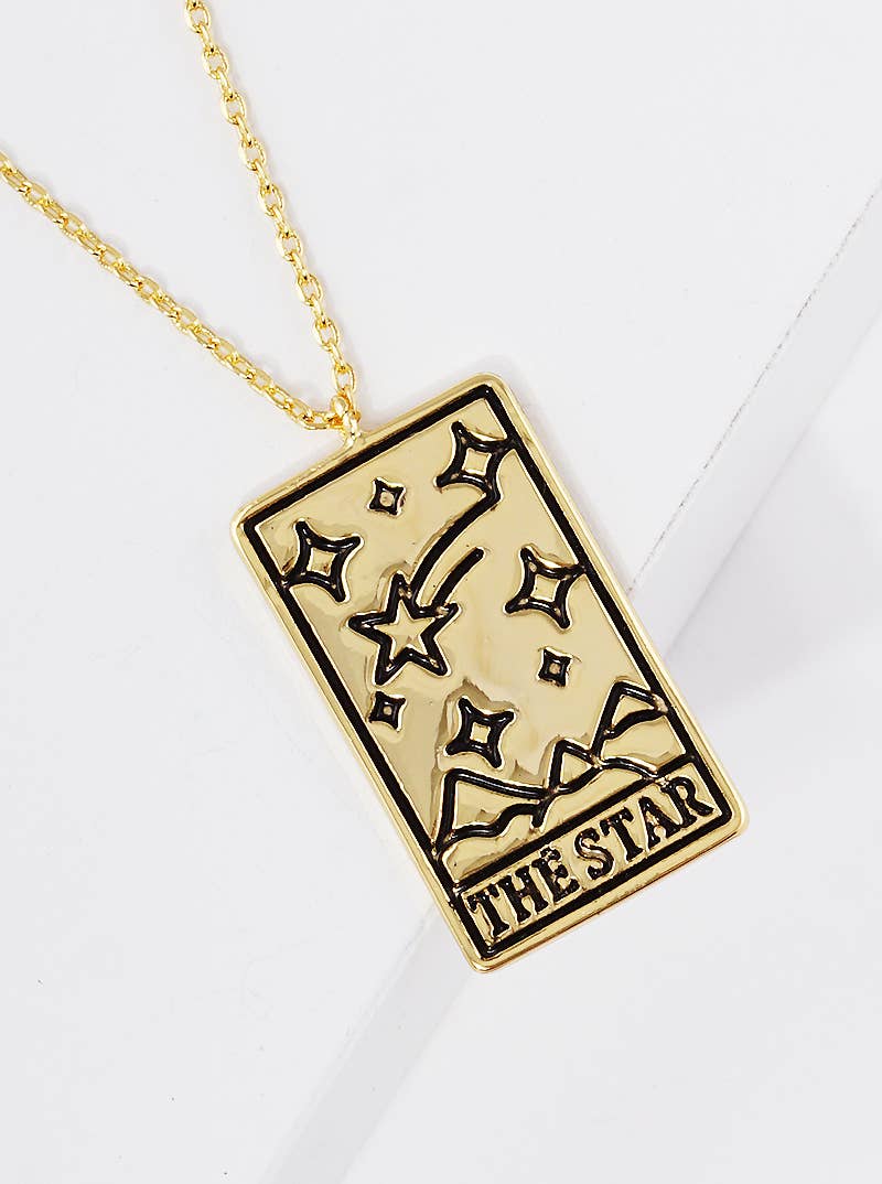Gold Plated Tarot Card Necklace