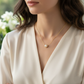 Minimalist Faux Pearl Sunburst Pendant Necklace