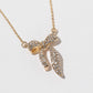 Crystal Ribbon Bow Pendant Necklace – 3D Sculpted Bow