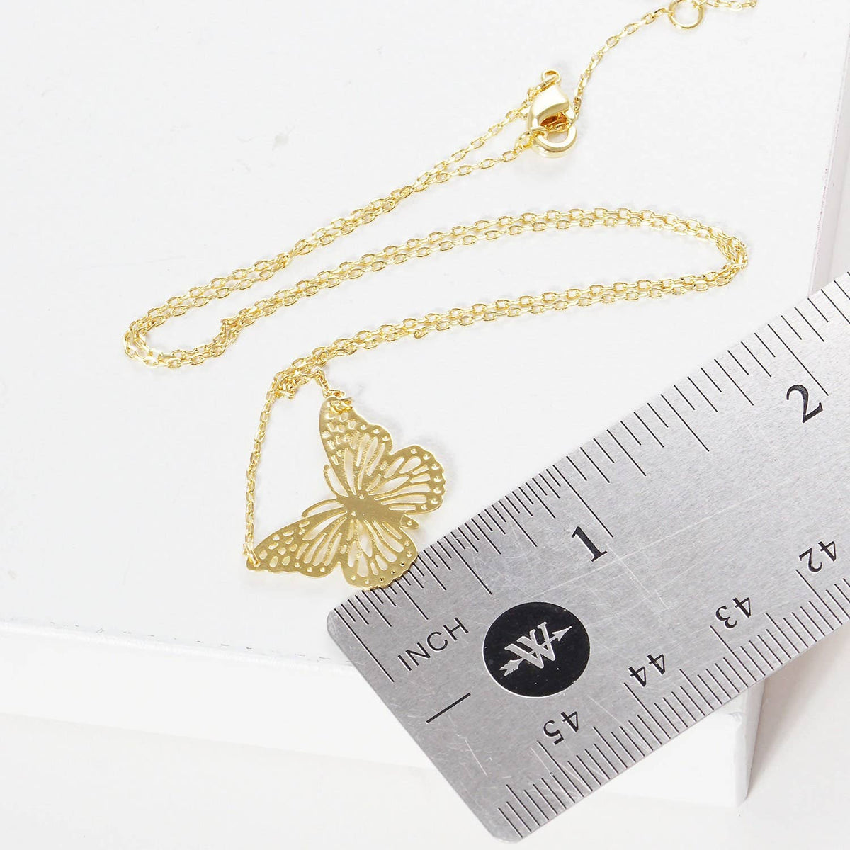 Gold Plated Dainty Butterfly Charm Necklace