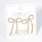RIBBON BOW DROP POST EARRINGS / 18K GOLD DIPPED / CUBIC
