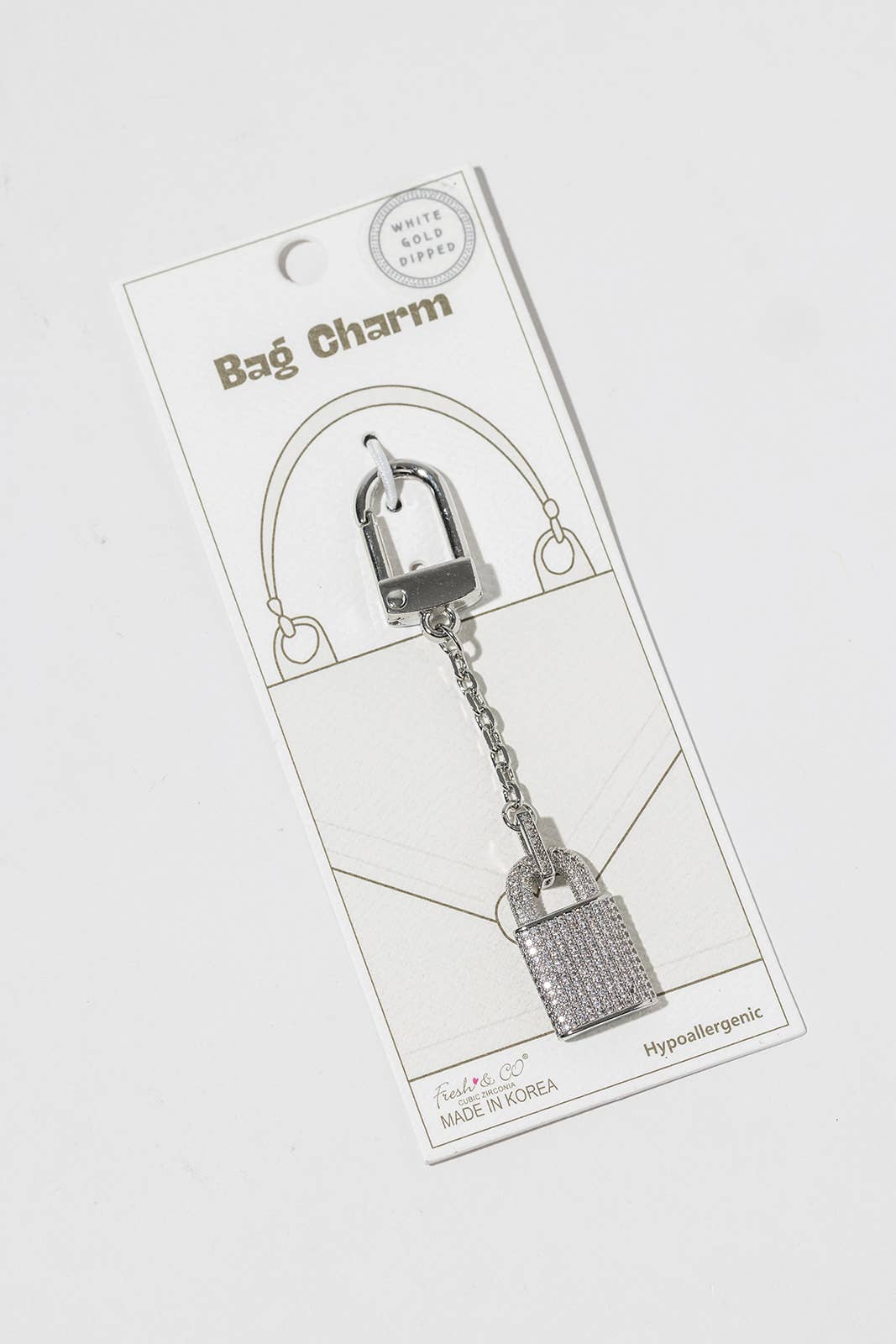 Pave Padlock Bag Charm