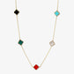 5 Semi-Precious Quatrefoil Pendant 24 Inch Long Station