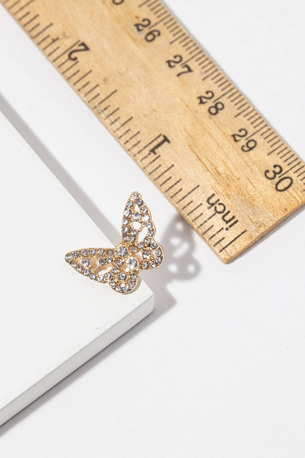 Crystal Butterfly Stud Earrings – Pavé Filigree Butterfly