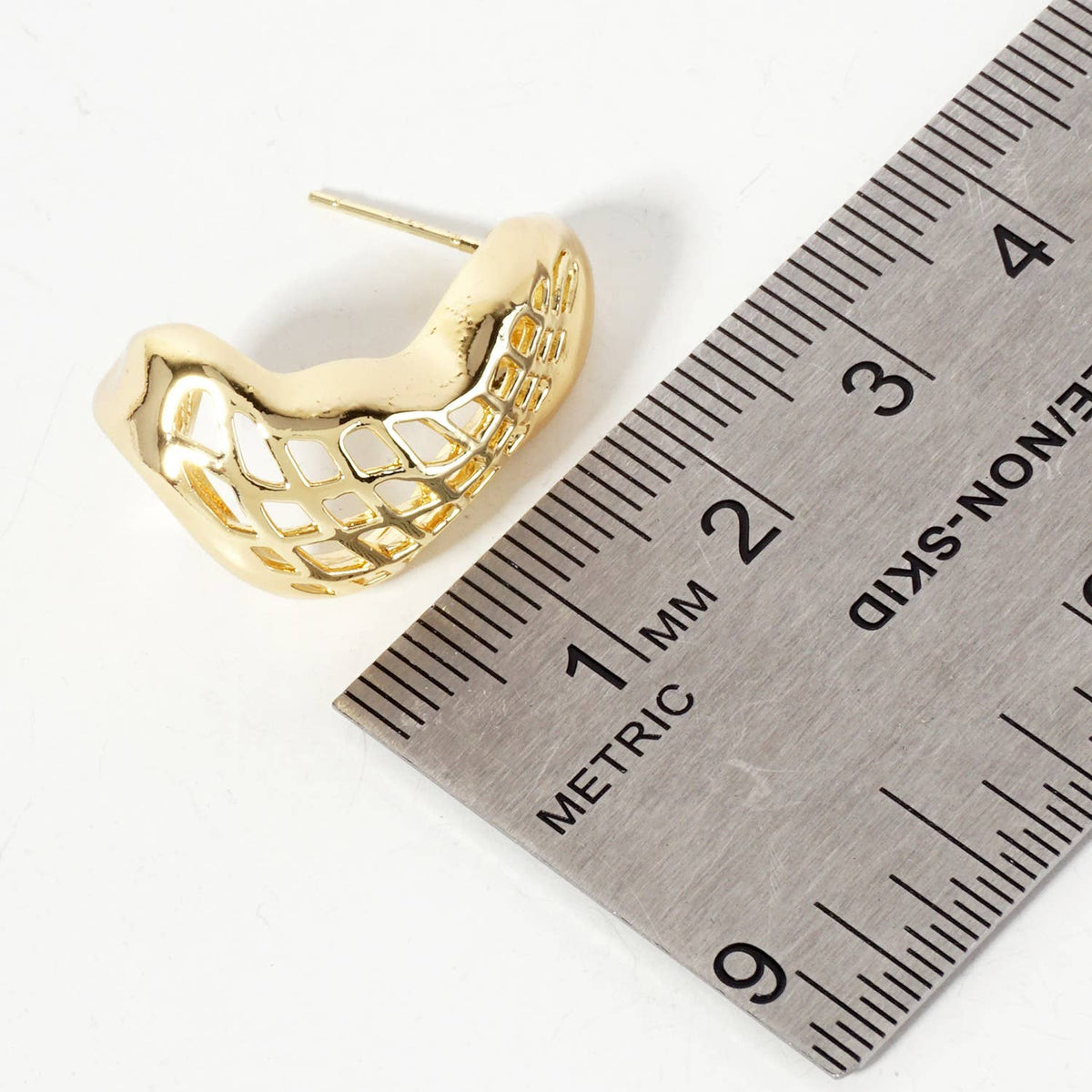 Filigree 25mm Organic-Shaped Hoop Earrings