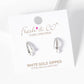 Dainty Pave Cubic Zirconia & Double Pearl Open Hoop Earrings