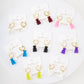 Color Gummy Bear Huggie Earrings with Cubic Zirconia.