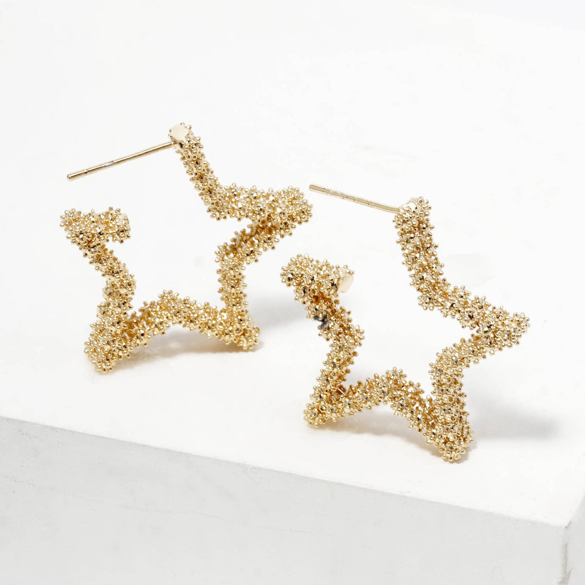 Sparkling Star Textured Stud Earrings