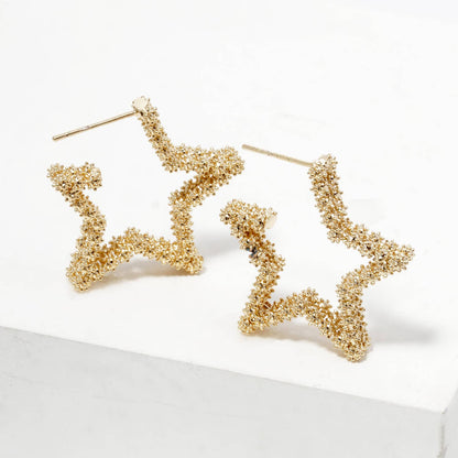 Sparkling Star Textured Stud Earrings