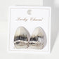 Polished Brass 30mm Ribbed Teardrop Earrings