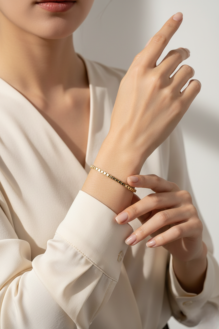 Minimalist Venetian Box Chain Bracelet