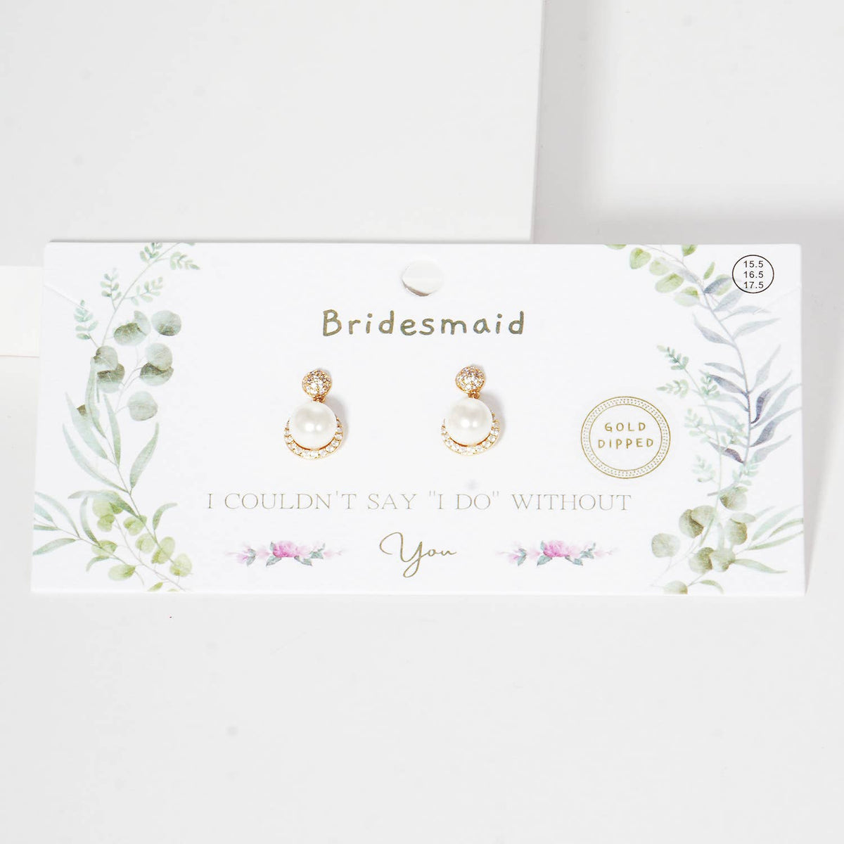 Pearl & Crystal Halo Bridesmaid Drop Earrings on Message Car