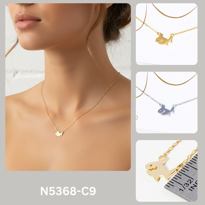 Minimalist Dainty Shark Pendant Necklace