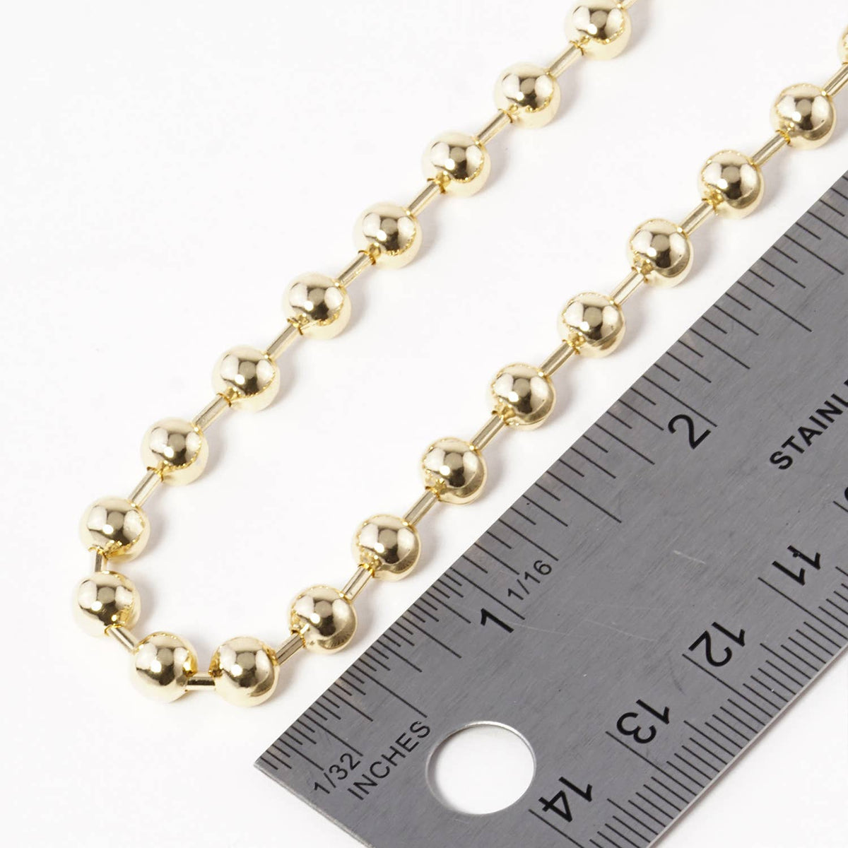 Gold Beaded Chain Necklace