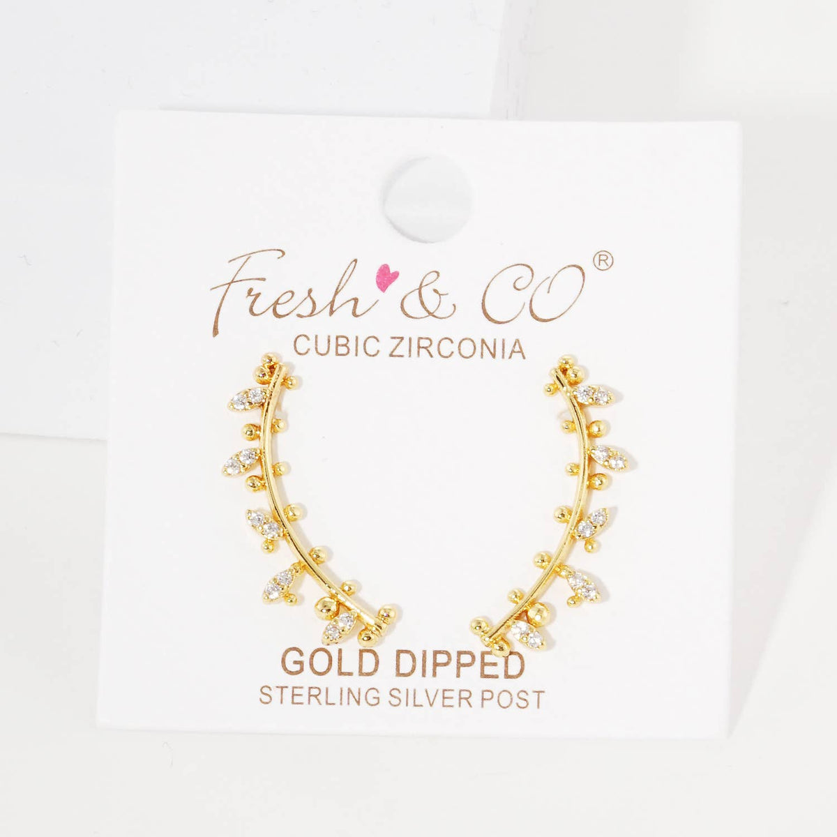 Cubic Zirconia Vine Ear Crawlers