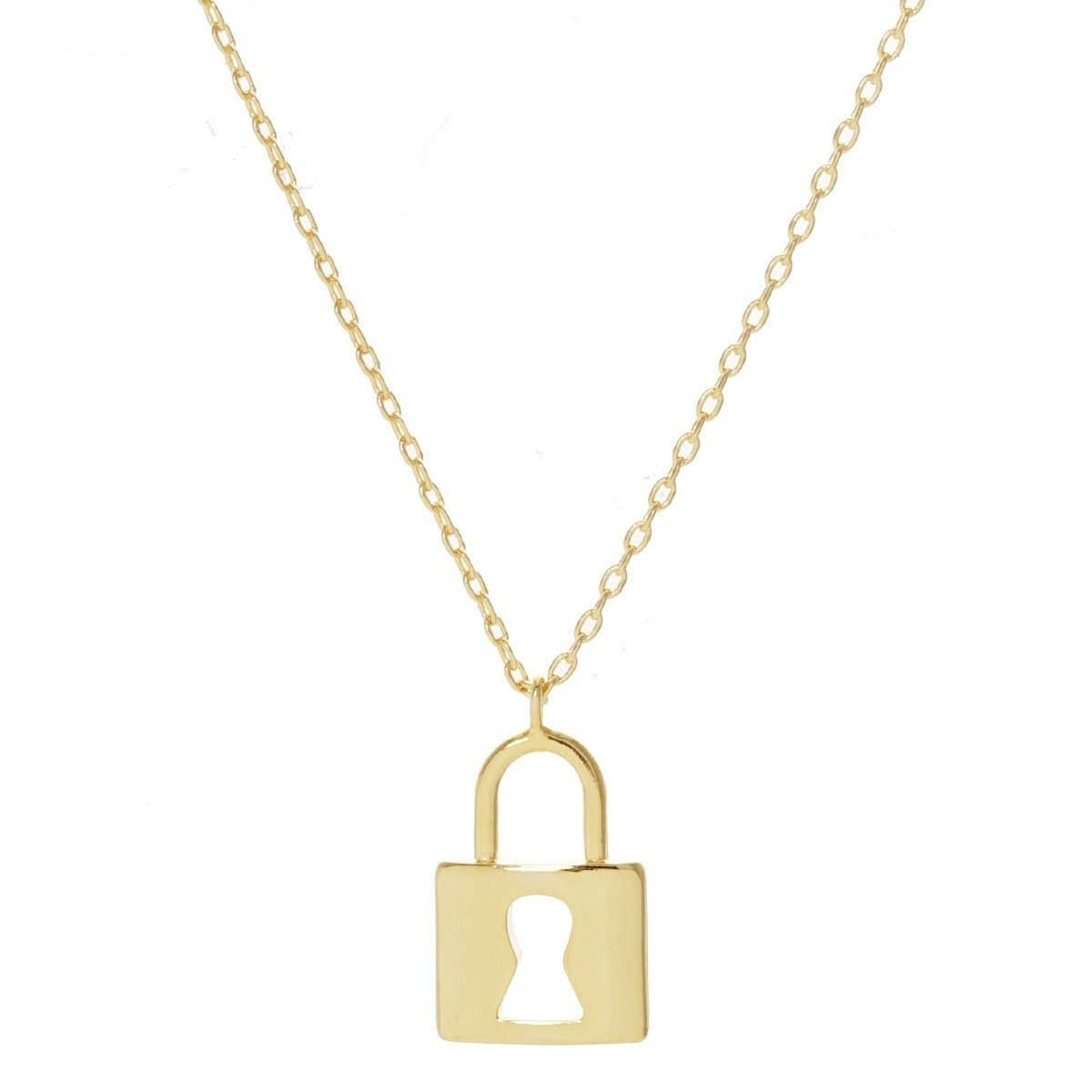 Gold Plated Padlock Necklace
