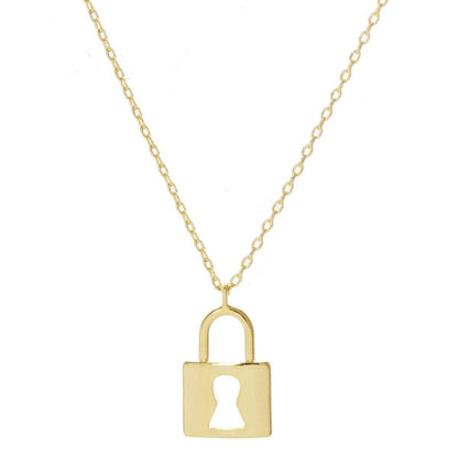 Gold Plated Padlock Necklace