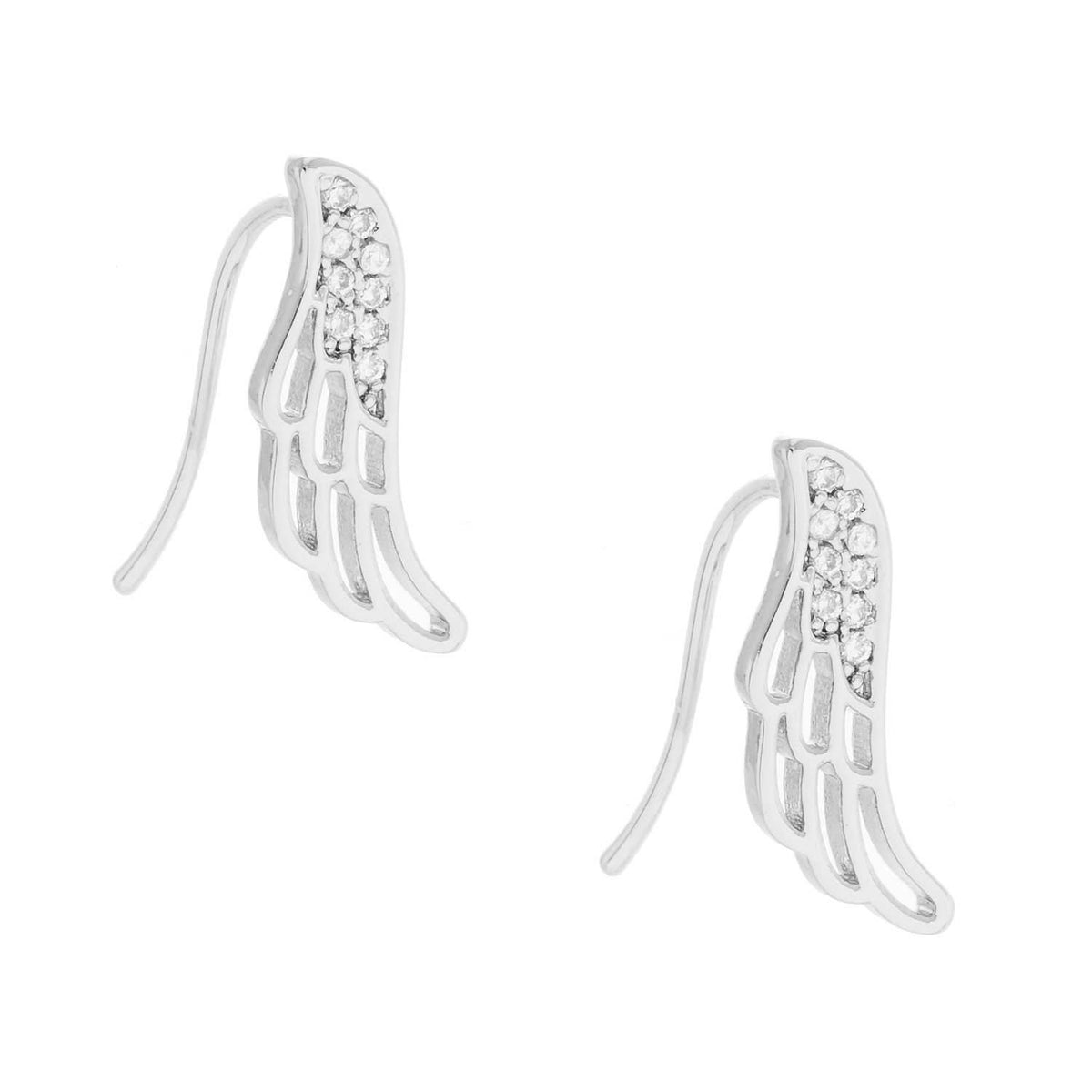 Gold Angel Wing Ear Post Earrings