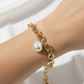 Magnetic Clasp Chunky Link Bracelet with Pearl Charm