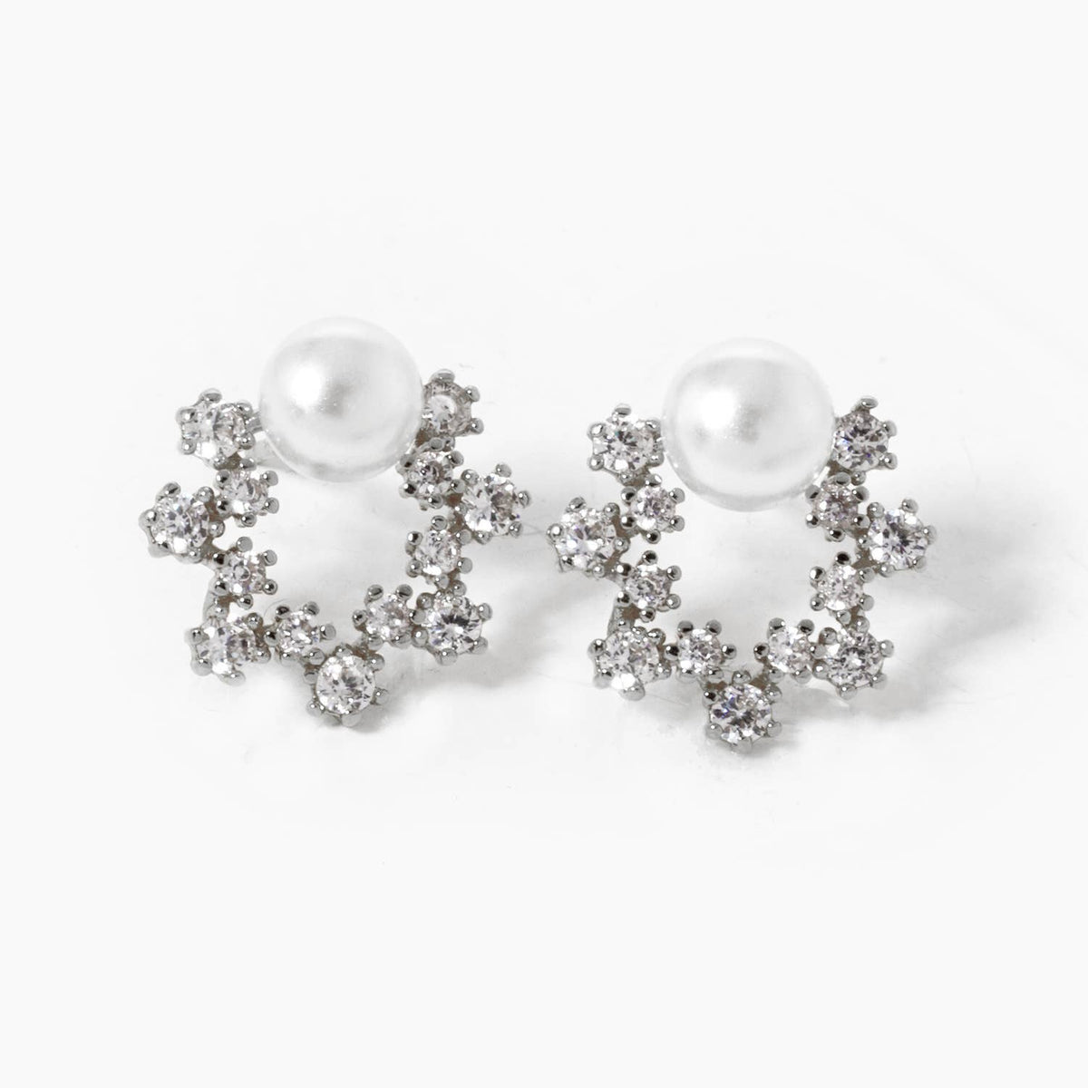 Freshwater Pearl Star Shaped Stud Earrings