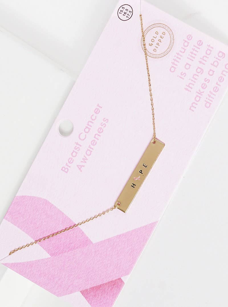 Breast Cancer Awareness "HOPE" Necklace