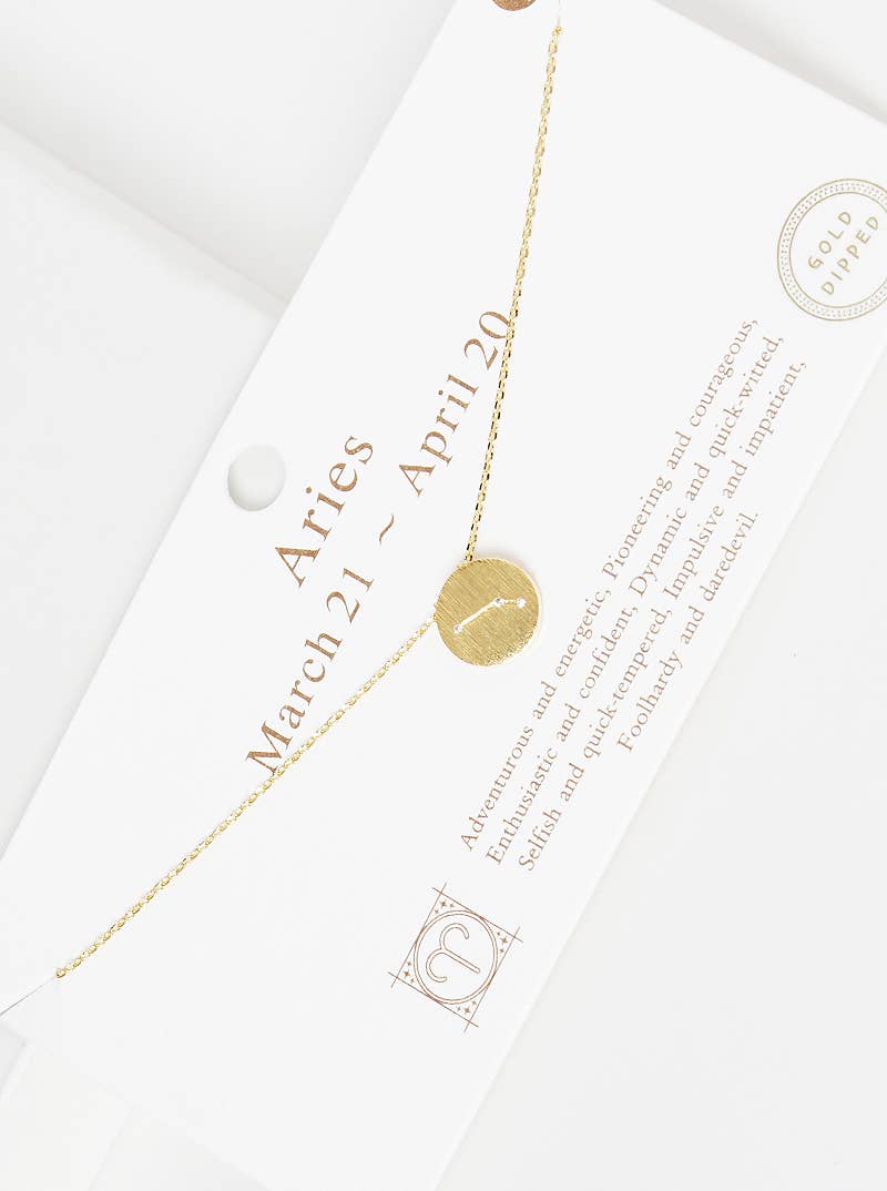 Gold Zodiac Coin Necklace