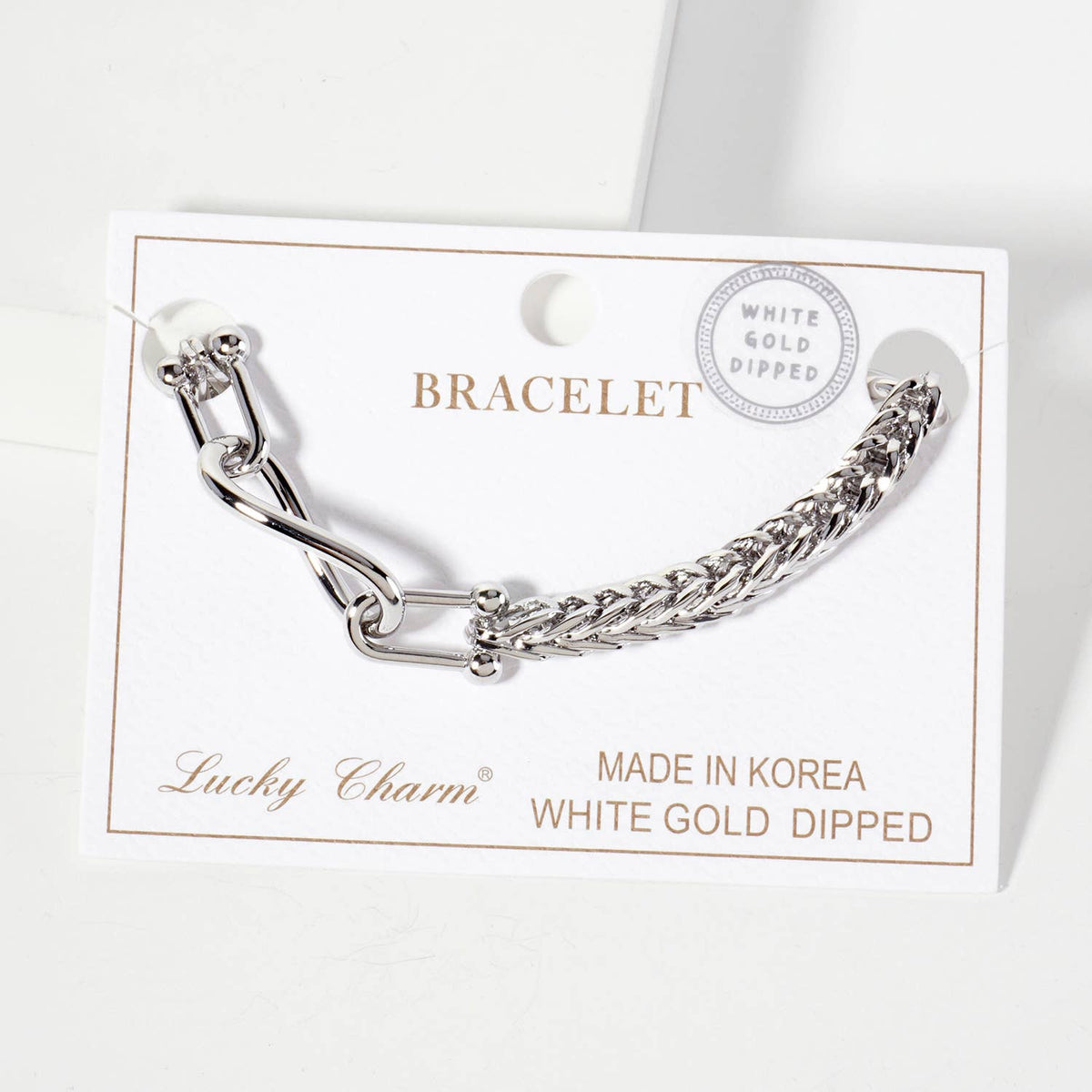 Interlocking Oval and HardWear Links Wheat-Chain Bracelet