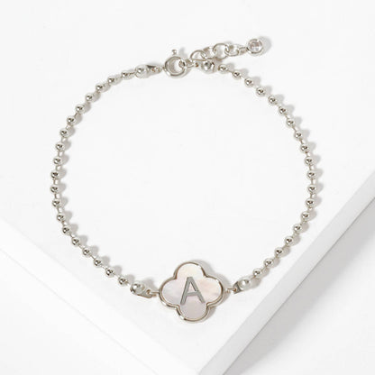Dainty Gold Dipped Initial Clover Bracelet