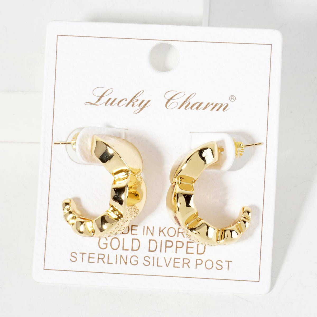 Polished Brass Graduated Ball-Shaped Hoop Earrings