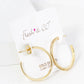 30mm 18K Gold Dipped Double Row Micro Pave Cubic Zirconia Open Hoop Earrings