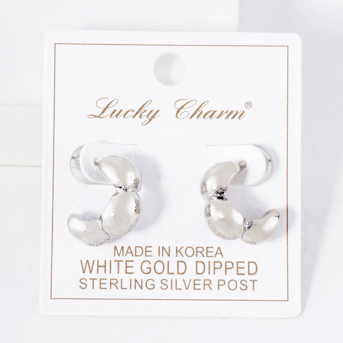 Polished Brass Flower-Shaped Hoop Earrings