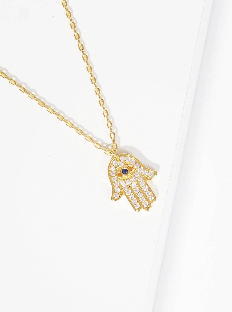 Gold Plated Hasma Eye Necklace