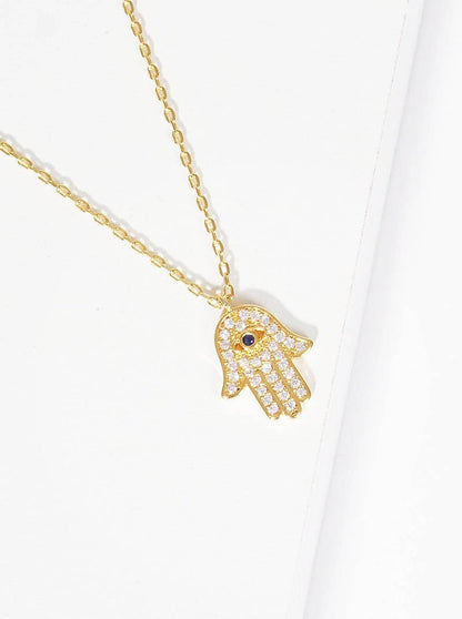 Gold Plated Hasma Eye Necklace