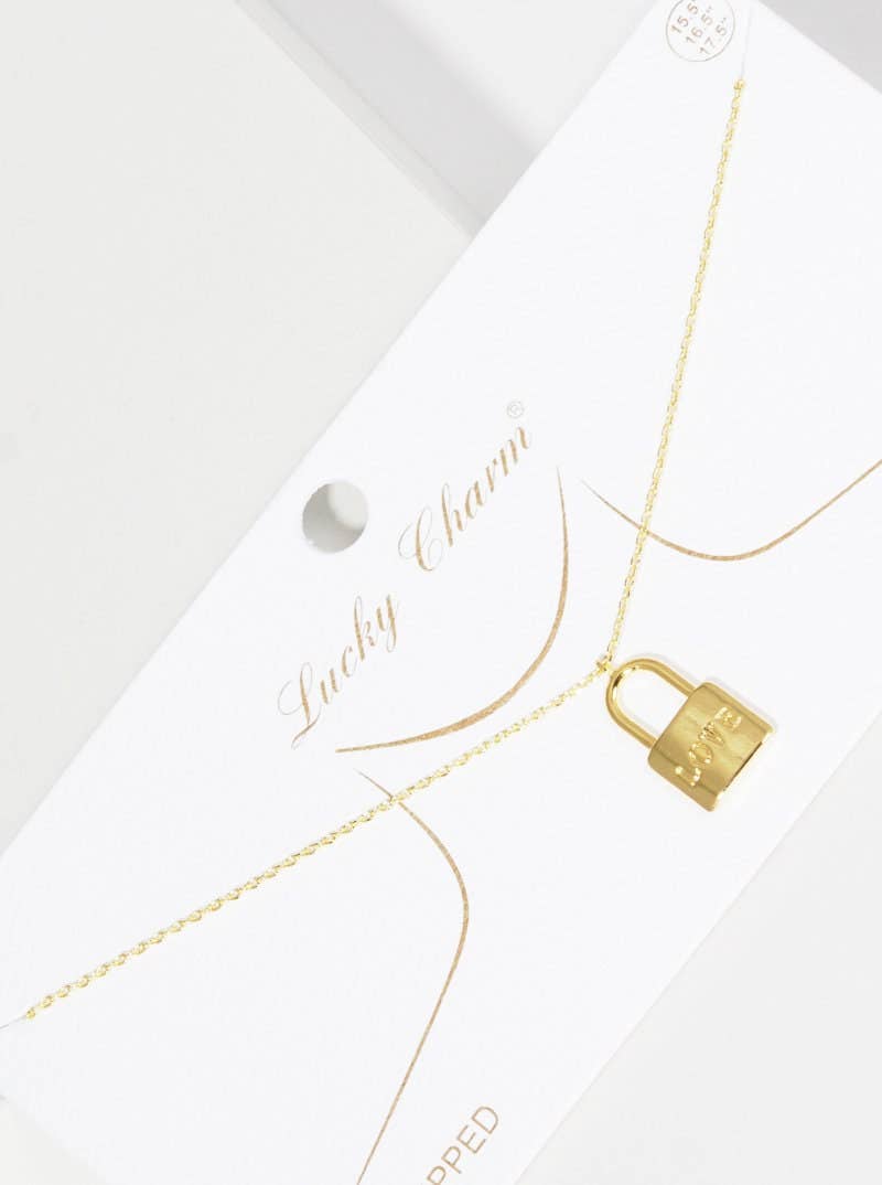 Gold Plated Love Lock Necklace