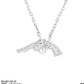Dainty Crystal Pistol Revolver Pendant Necklace