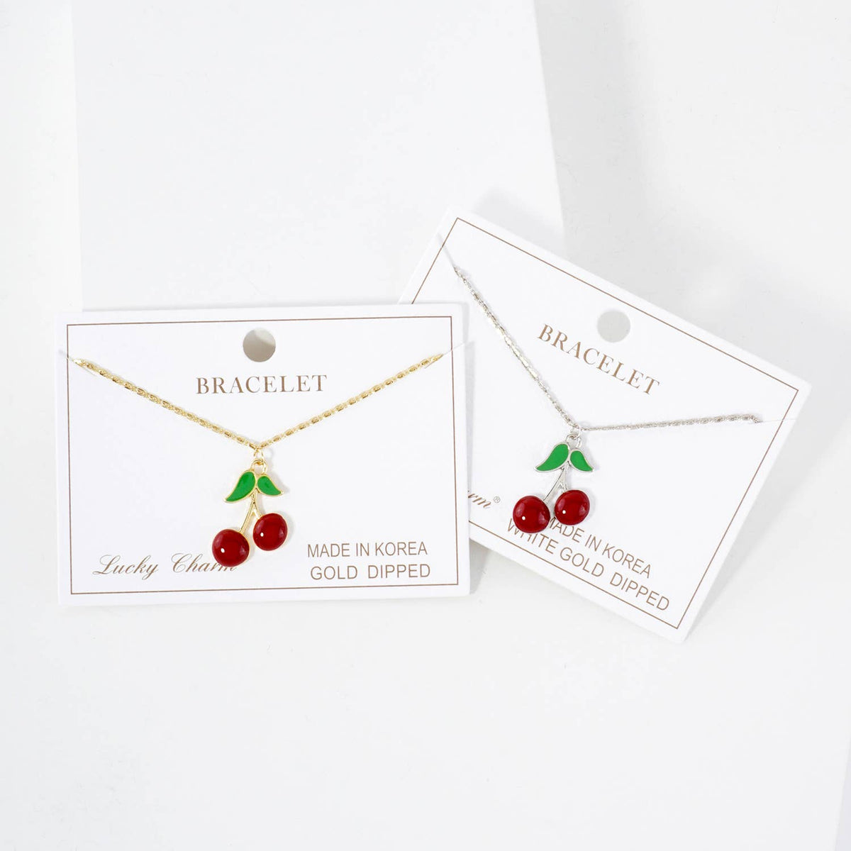 Enamel Cherry Charm Bracelet