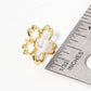 Gold Freshwater Pearl Floral Stud Earrings