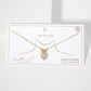 Heart CZ-Stone Drop Pave-Set Bow Pendant Necklace