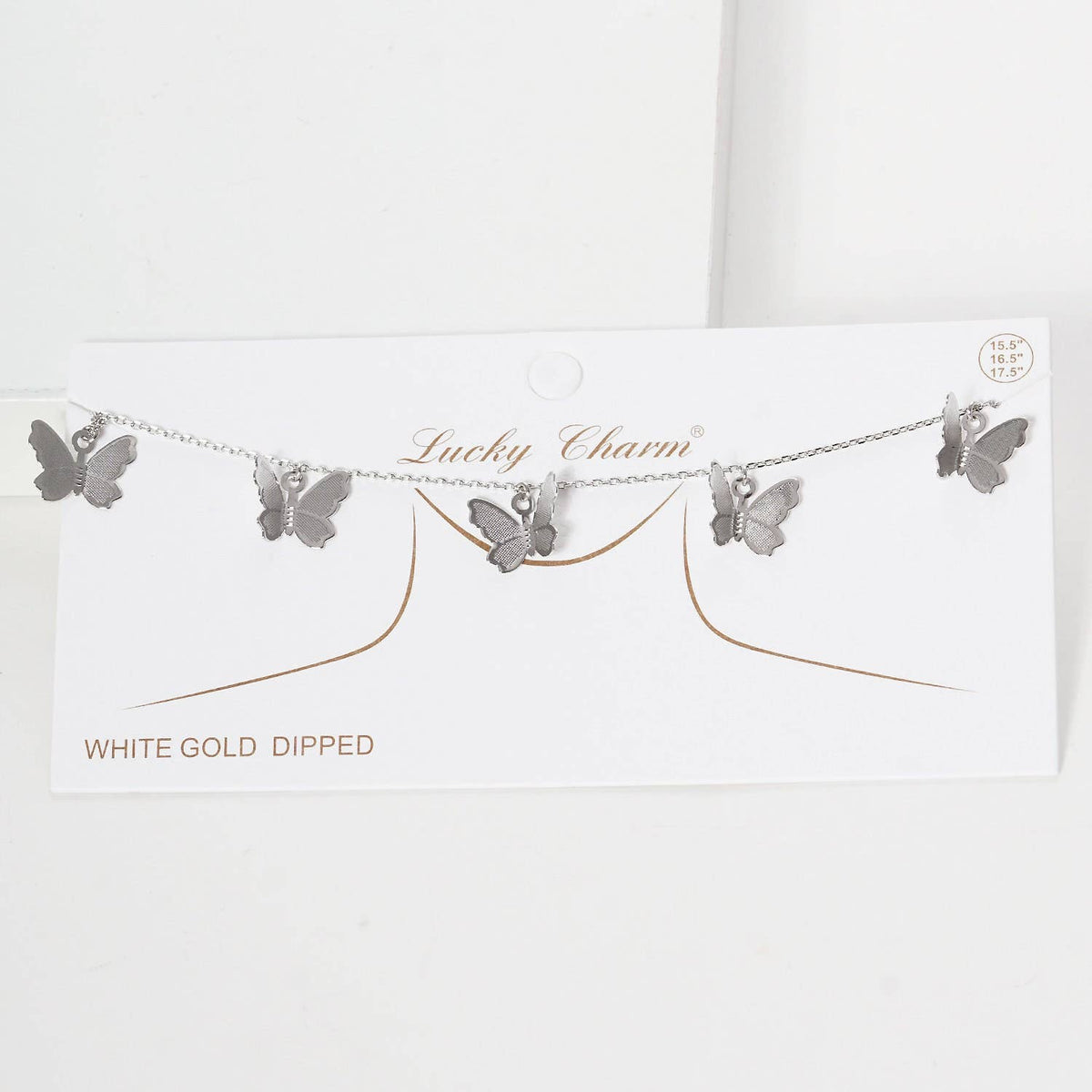 Gold Multi Butterfly Charm Necklace