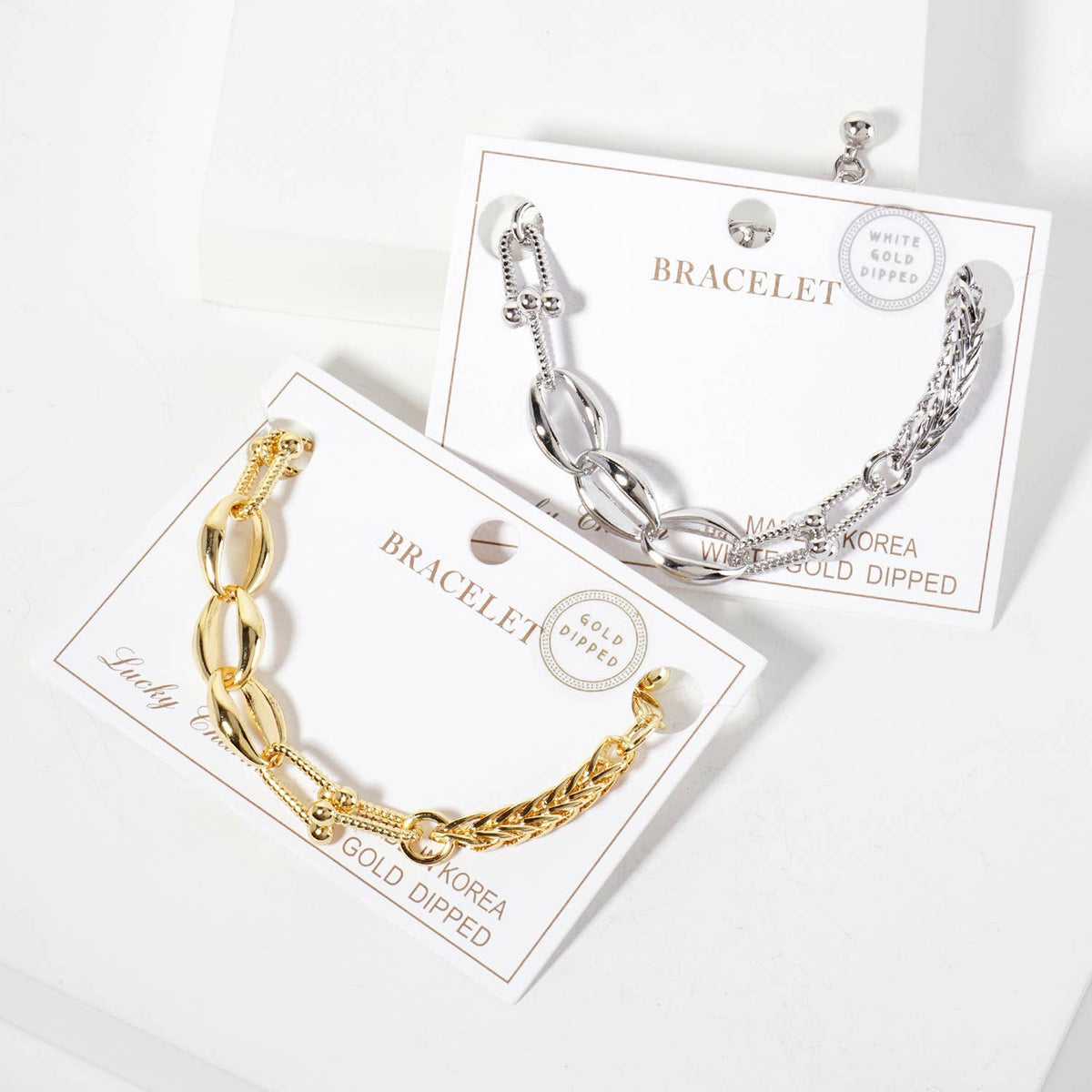 Mixed-Link Textured Chain Bracelet