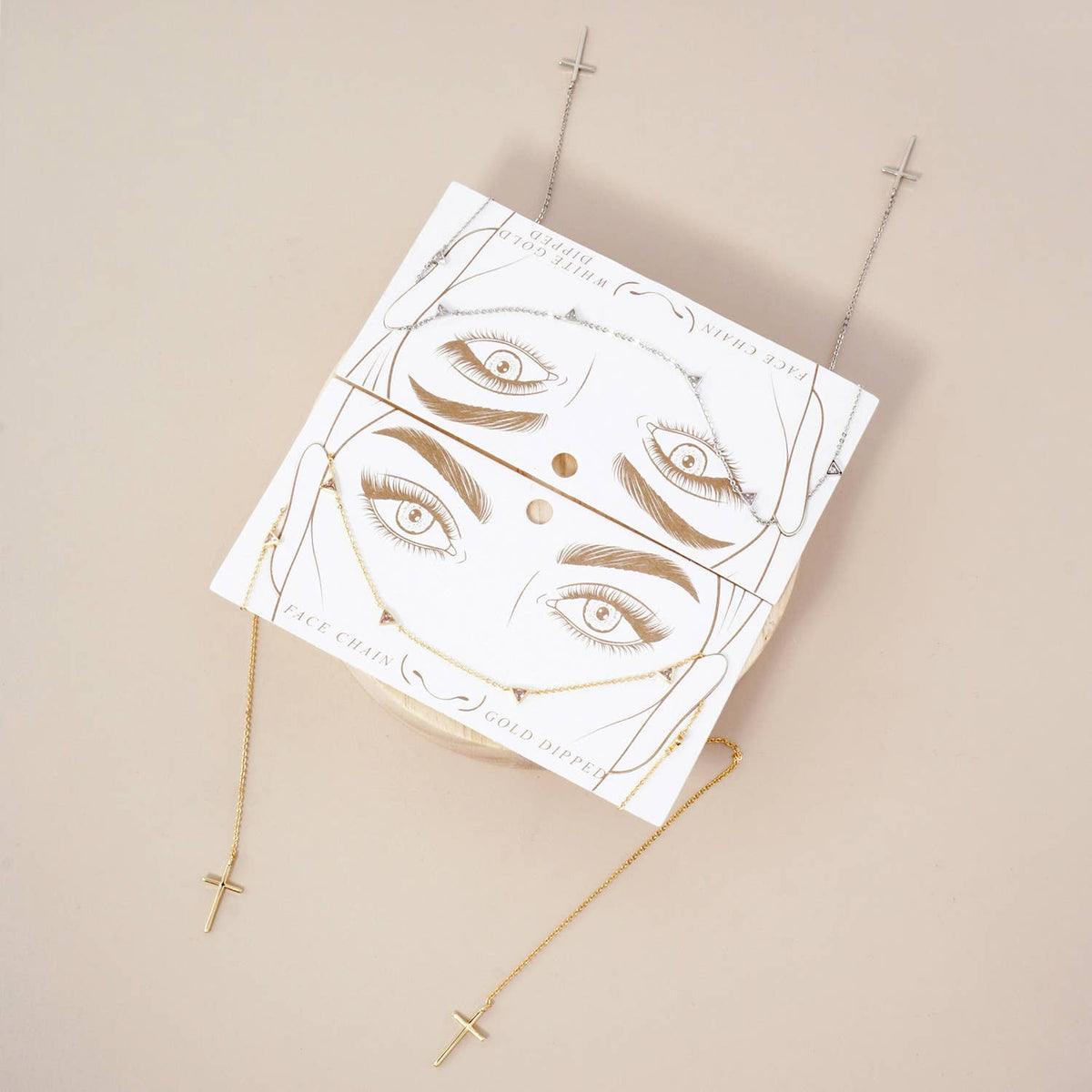 Satellite-Style Triangle & Cross Drop 18K-Gold-Dipped Face